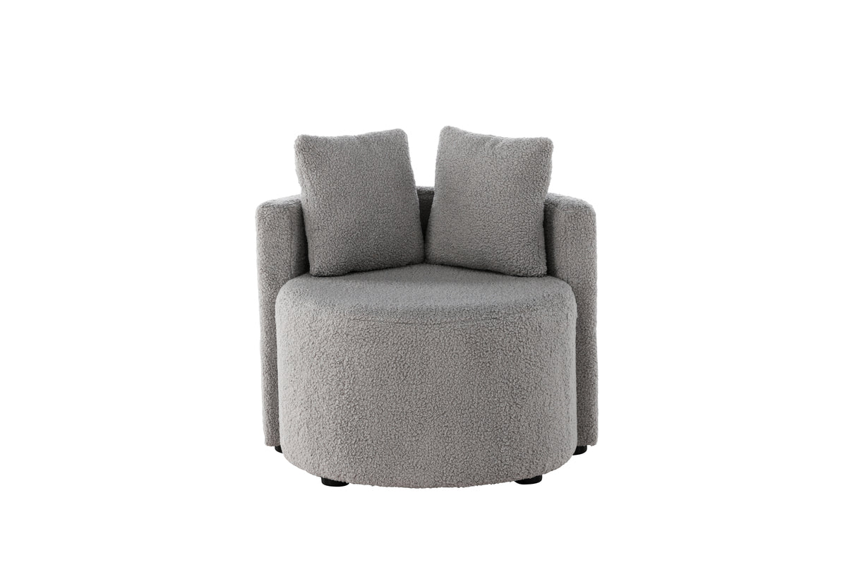 Fauteuil enfant Lunno – Fauteuil en peluche Teddy en Gris