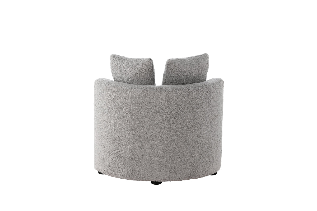 Fauteuil enfant Lunno – Fauteuil en peluche Teddy en Gris