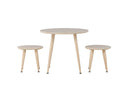 Ensemble table pour enfants Nordi – table et 2 tabourets au design scandinave