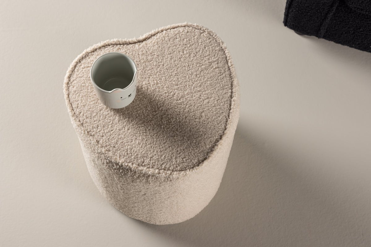 Tabouret enfant Luma – Tabouret en forme de cœur Beige