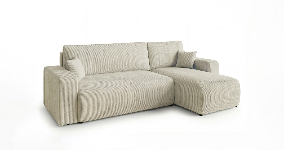 Canapé design Calva avec fonction couchage et pliage en Côtelé
