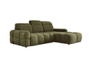 Canapé d’angle design Arosa avec fonction de couchage électrique en Bouclé