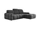 Canapé d’angle design Arosa avec fonction de couchage électrique en Bouclé