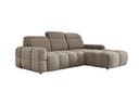 Canapé d’angle design Arosa avec fonction de couchage électrique en Bouclé