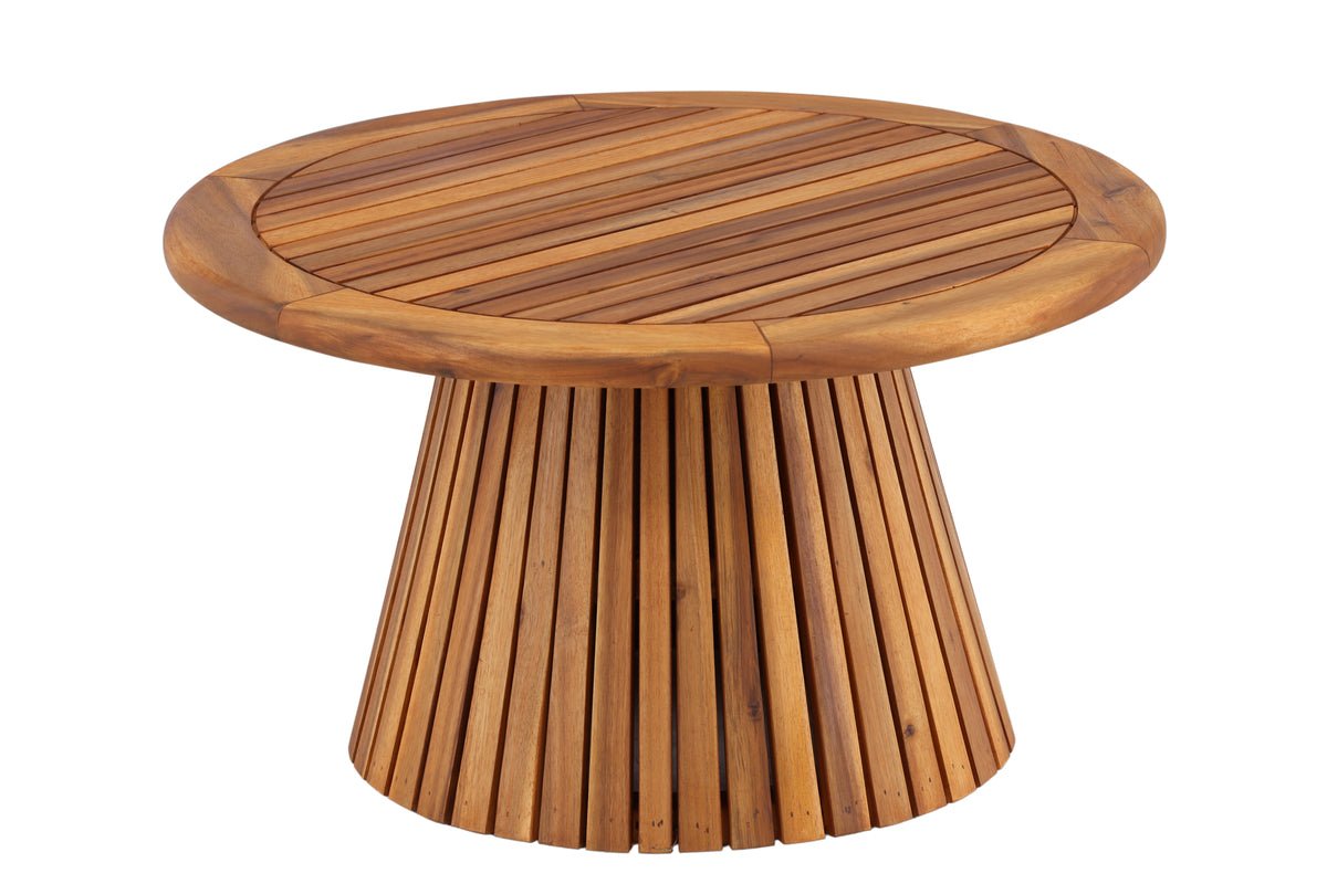 Table de jardin Hewa - Table d'appoint ronde en bois d'acacia