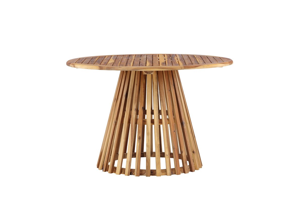 Table à manger de jardin Silva - Ø 120 cm en bois d'acacia aspect naturel