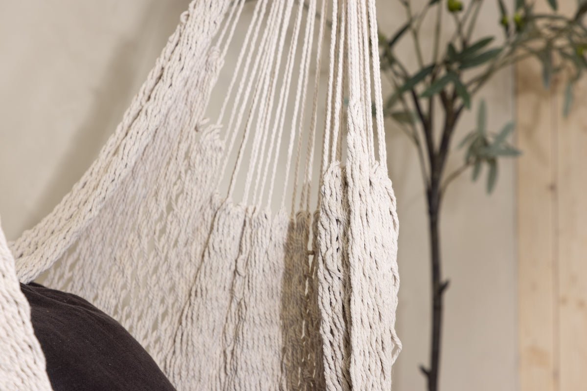 Fauteuil suspendu de jardin Lilo - en coton crème blanc