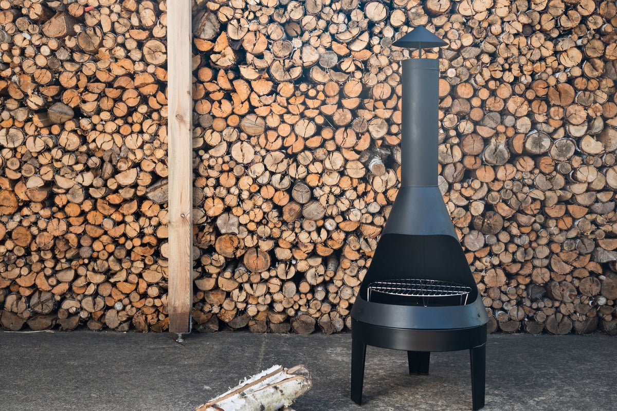 Cheminée de jardin Ignis - en acier résistant à la chaleur en Noir