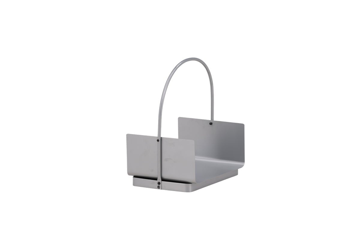 Panier à bois de chauffage Carry - en acier argenté