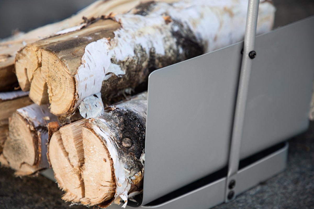 Panier à bois de chauffage Tala - en acier argenté