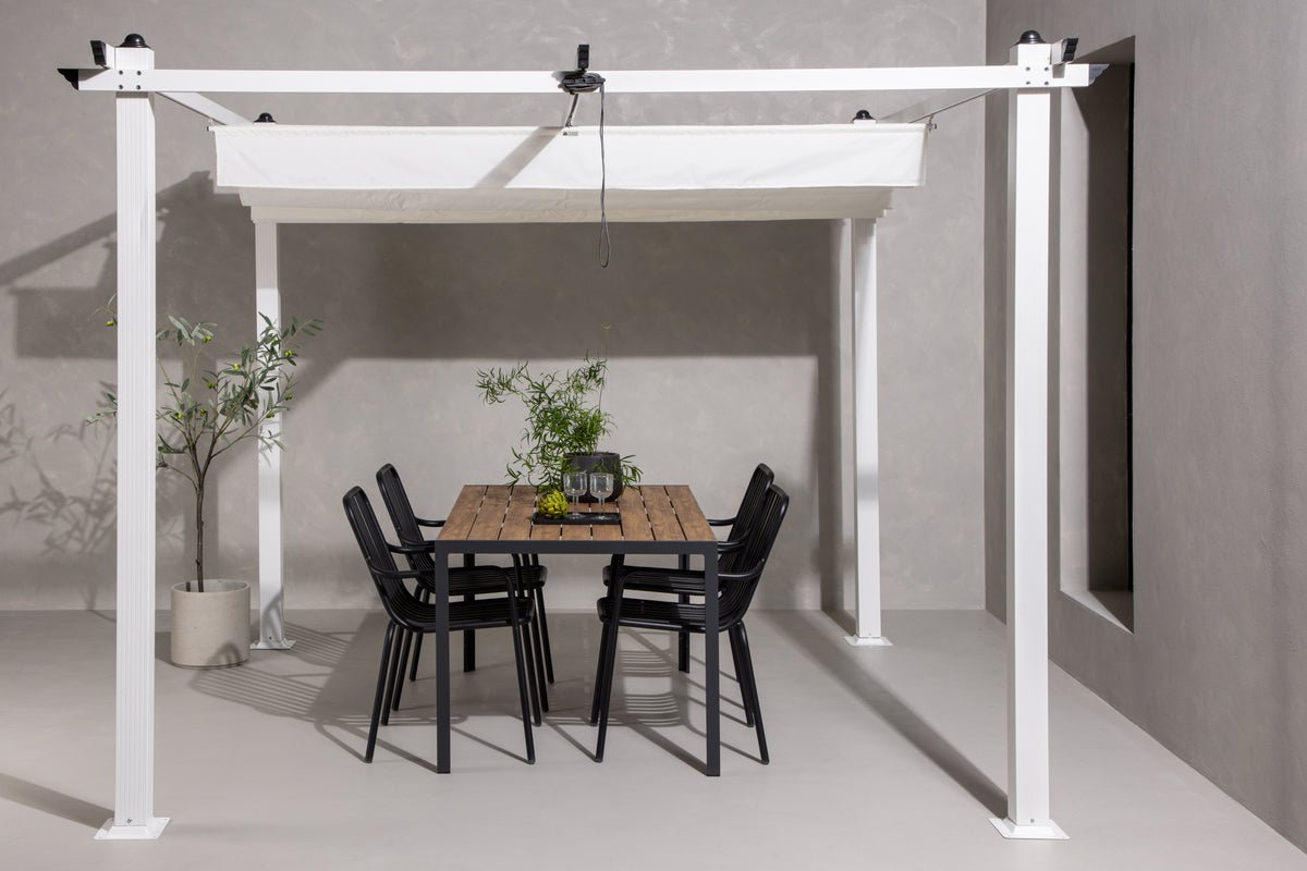 Pavillon de jardin Cléo - avec toit en polyester blanc