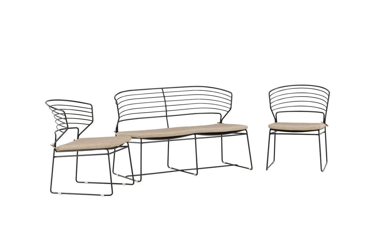 Ensemble de salon de jardin Blueberry - coussins gris inclus