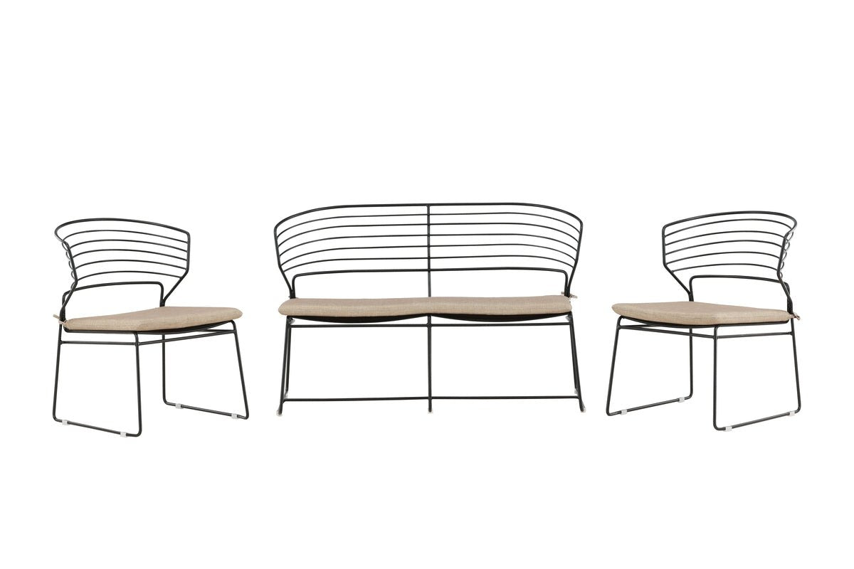 Ensemble de salon de jardin Blueberry - coussins gris inclus