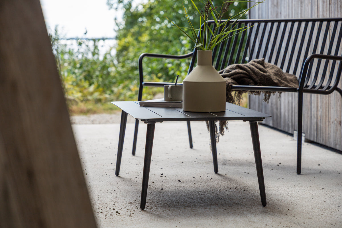 Table basse de jardin Rhodos - en aluminium noir