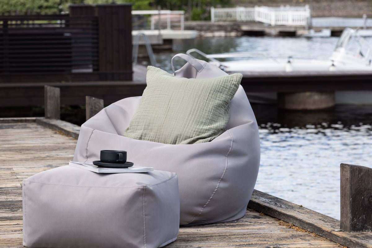 Pouf de jardin Lago - en polyester beige