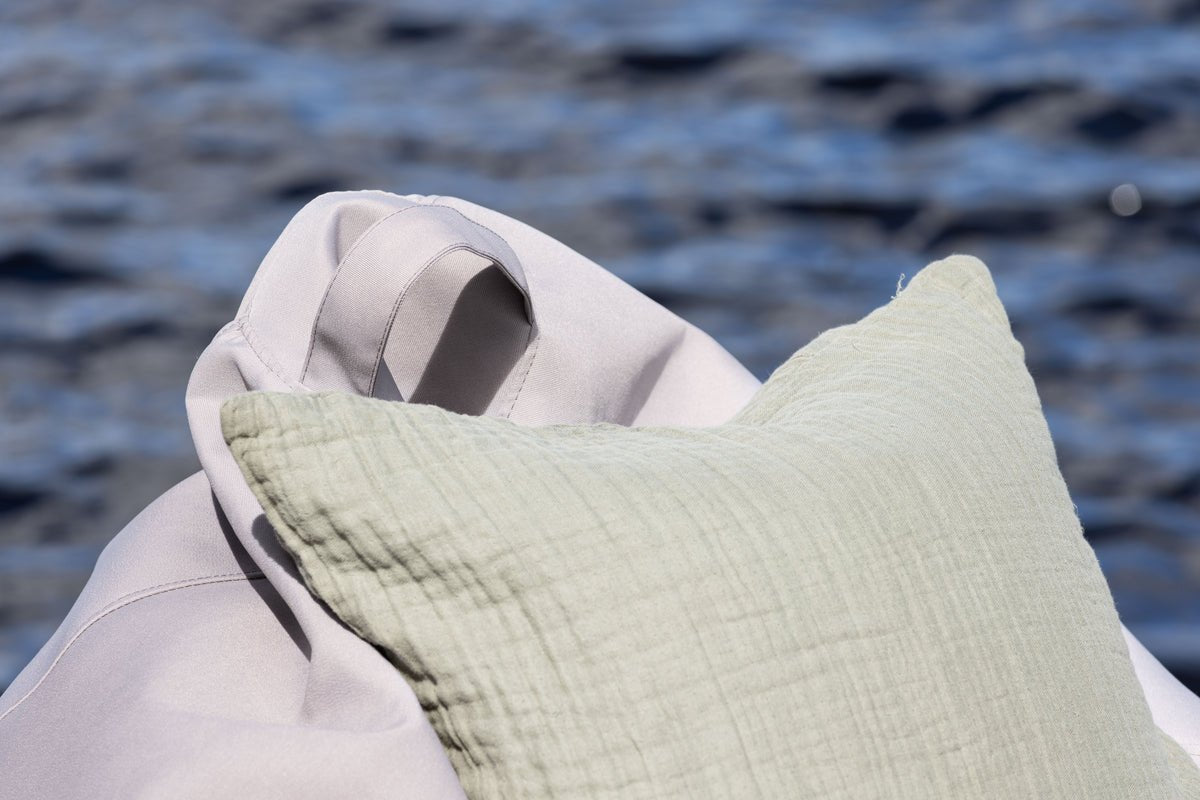 Pouf de jardin Lago - en polyester beige