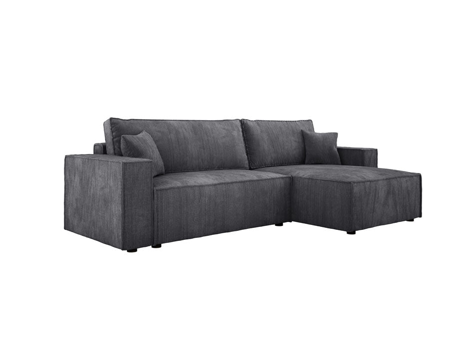 Designer Sofa Velanova mit Schlaffunktion und Stauraum aus Cord