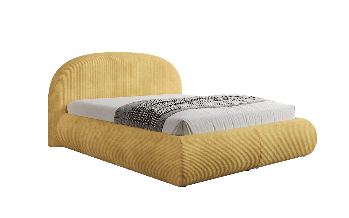 Lit rembourré design Loop en Côtelé avec rangement