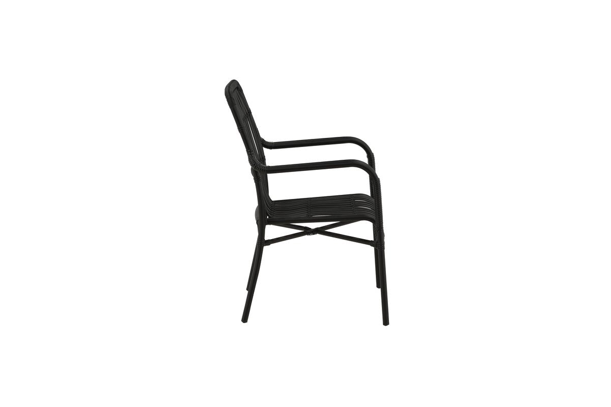 Chaise de jardin Tivaro - en rotin noir