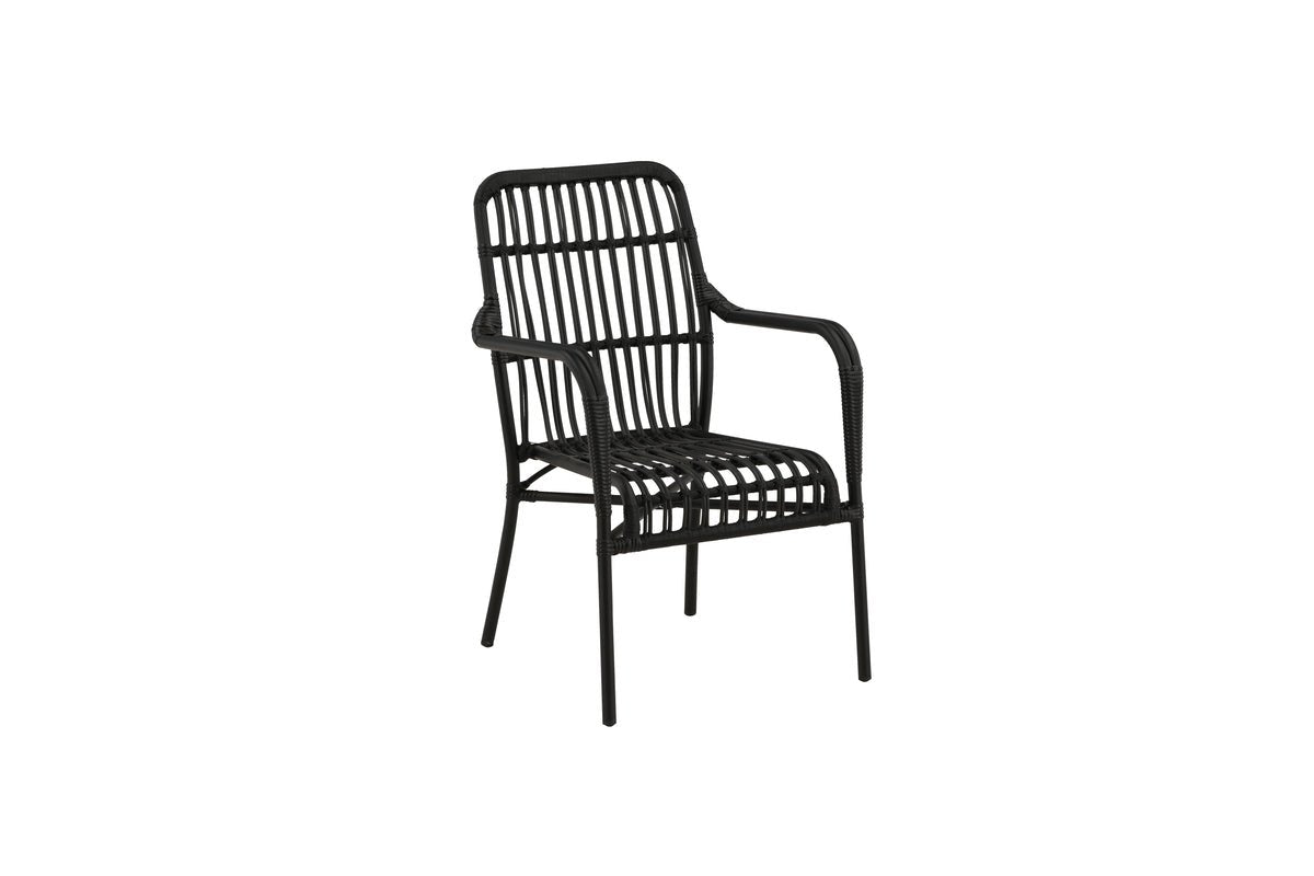 Chaise de jardin Tivaro - en rotin noir