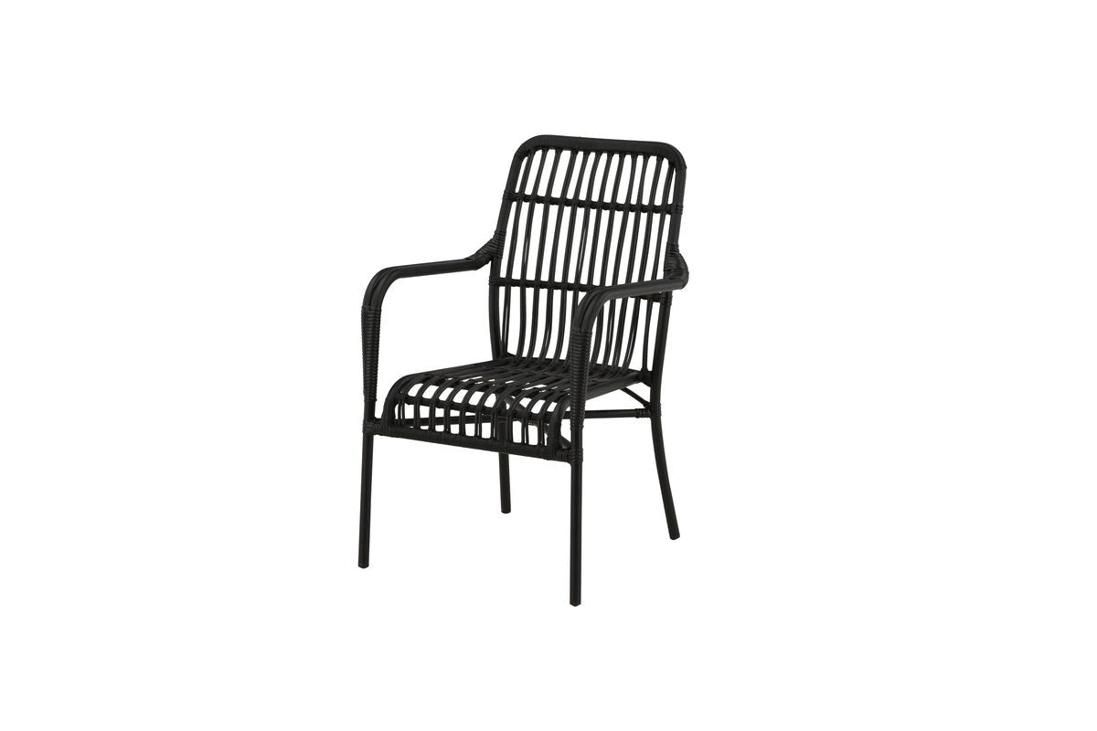 Chaise de jardin Tivaro - en rotin noir