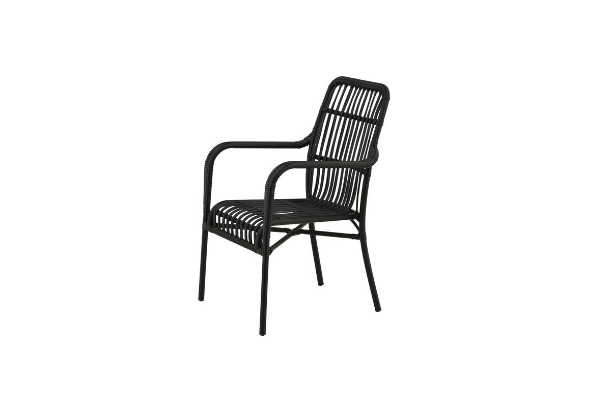 Chaise de jardin Tivaro - en rotin noir
