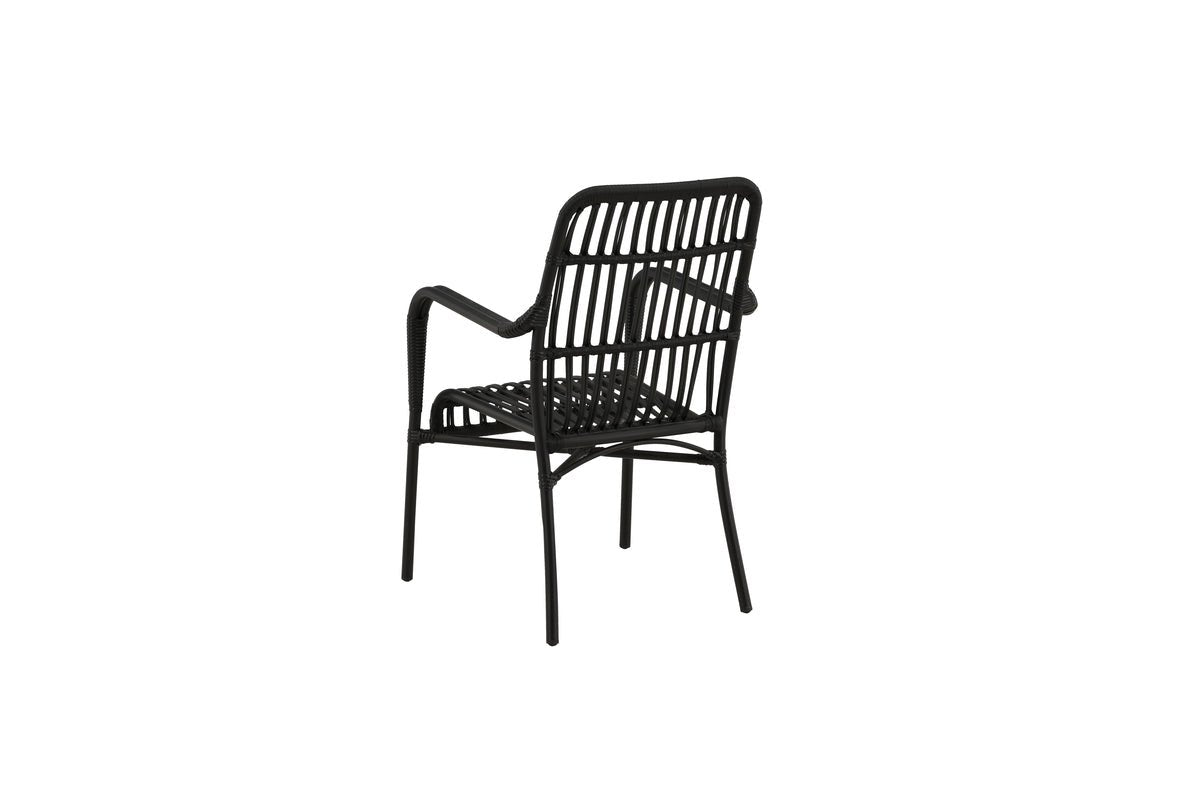 Chaise de jardin Tivaro - en rotin noir