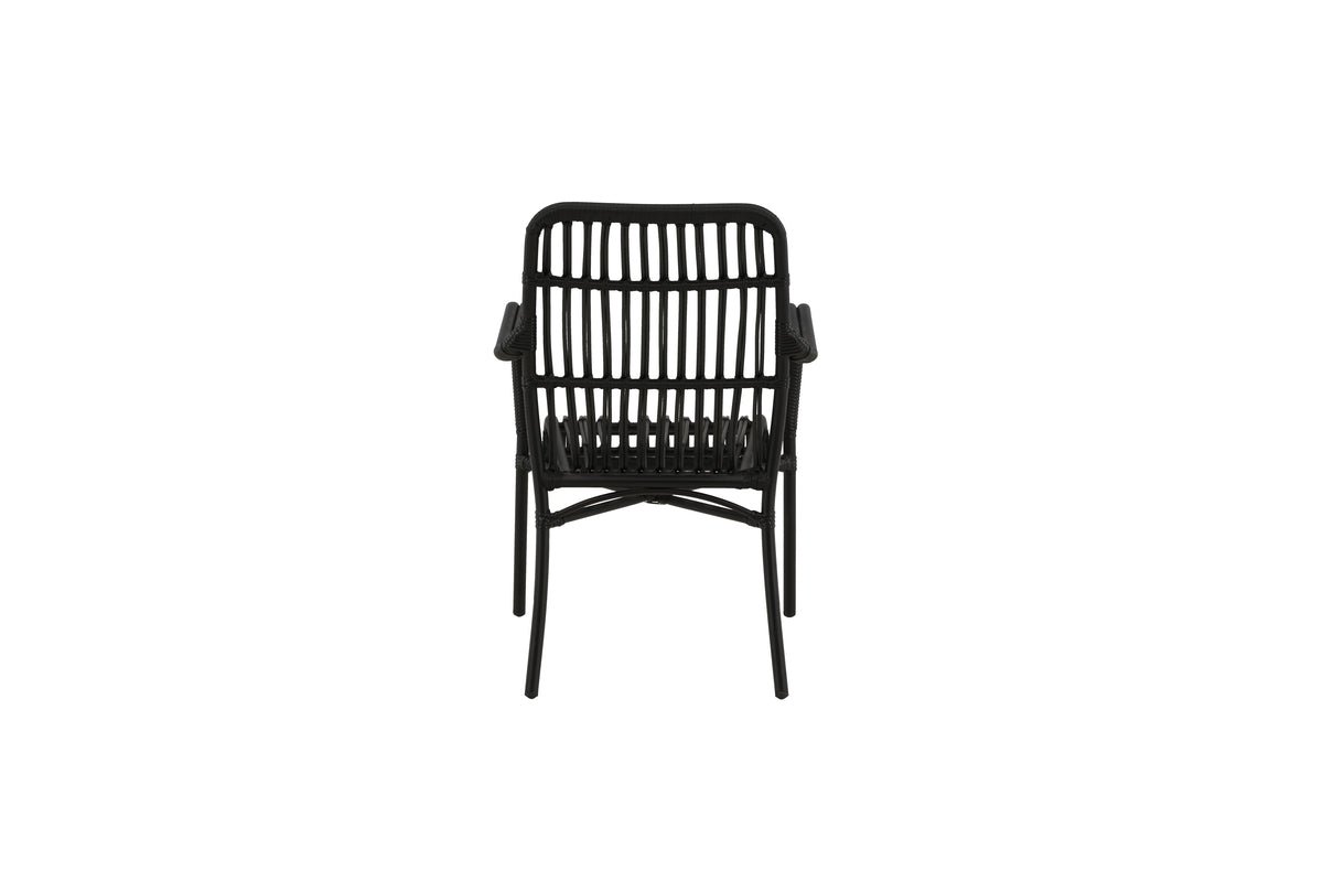 Chaise de jardin Tivaro - en rotin noir
