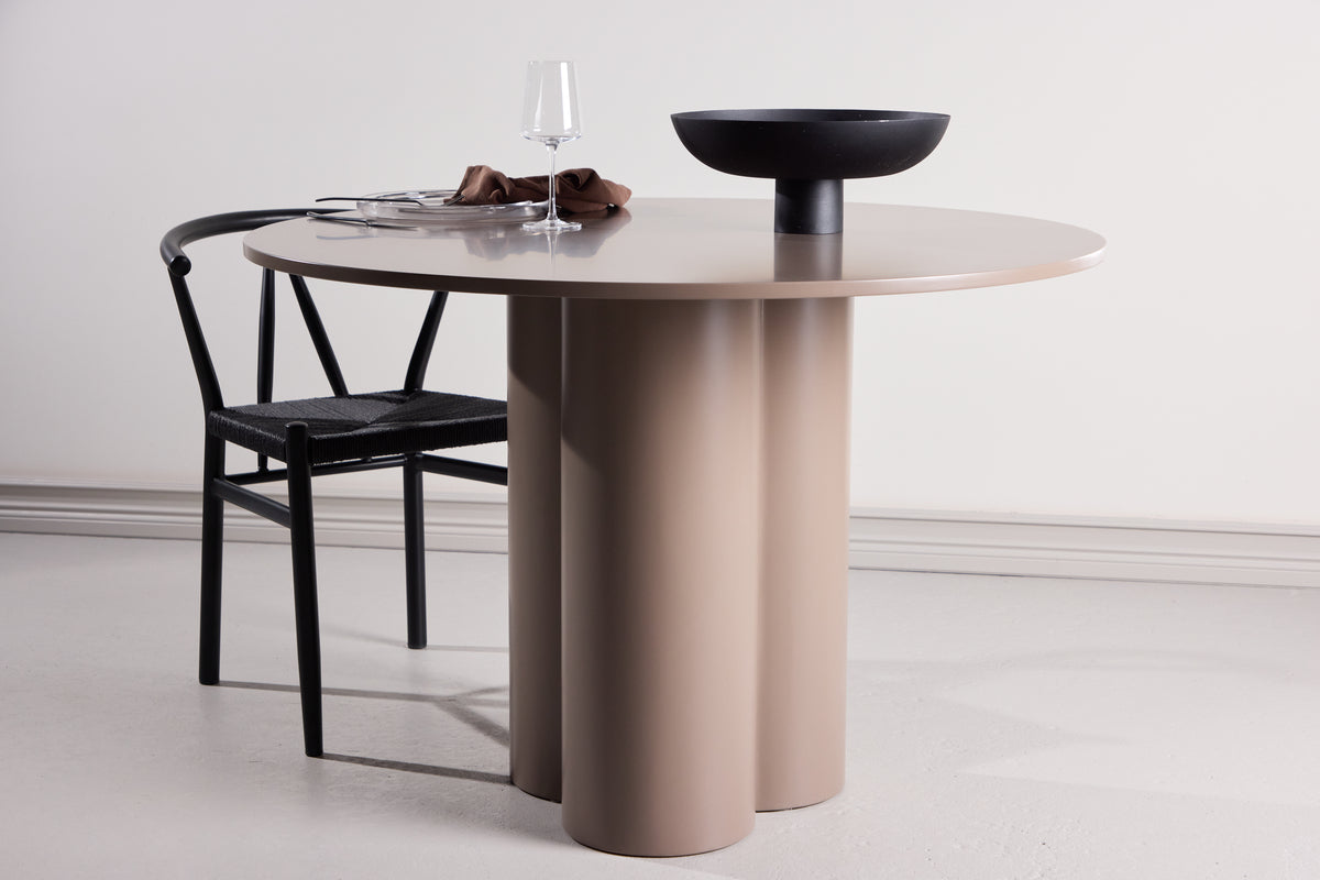 Table à manger Cavallo – Table ronde Ø110 cm en Marron foncé