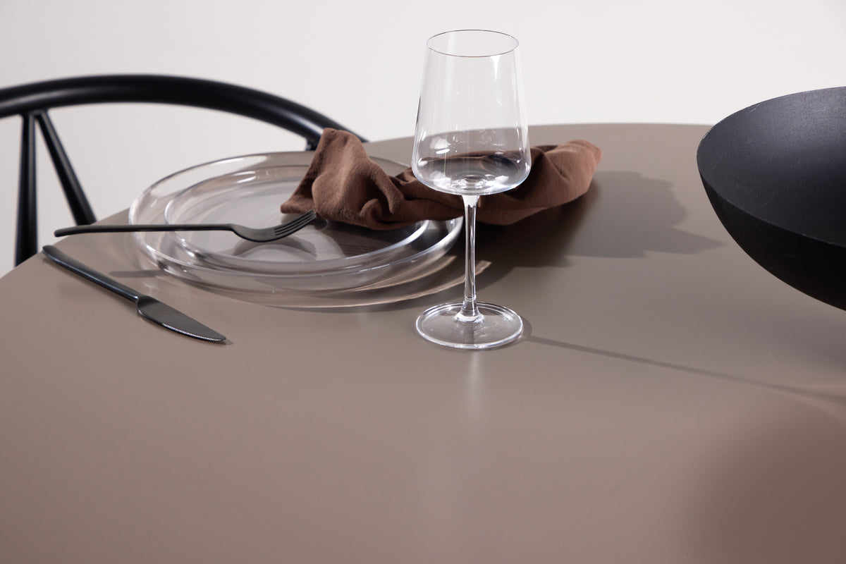 Table à manger Cavallo – Table ronde Ø110 cm en Marron foncé