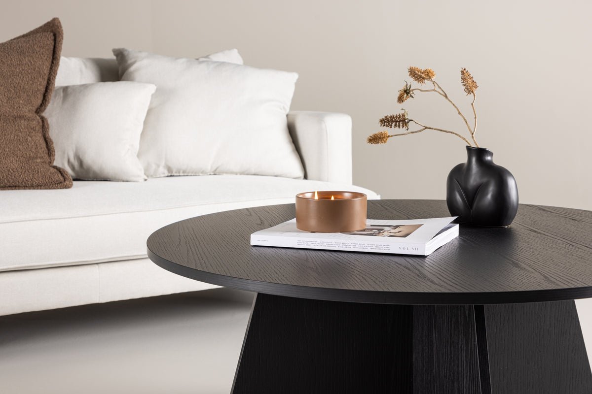 Table basse Navaro Big - Table ronde aspect bois