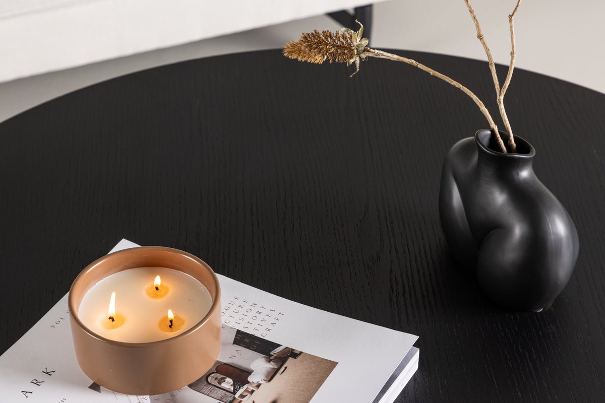 Table basse Navaro Big - Table ronde aspect bois