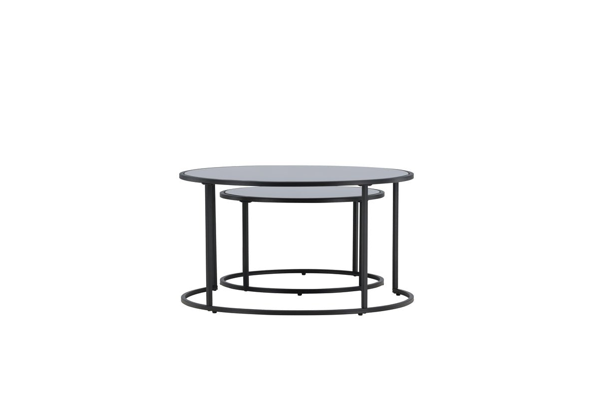 Table basse Franco - avec plateaux en verre noir