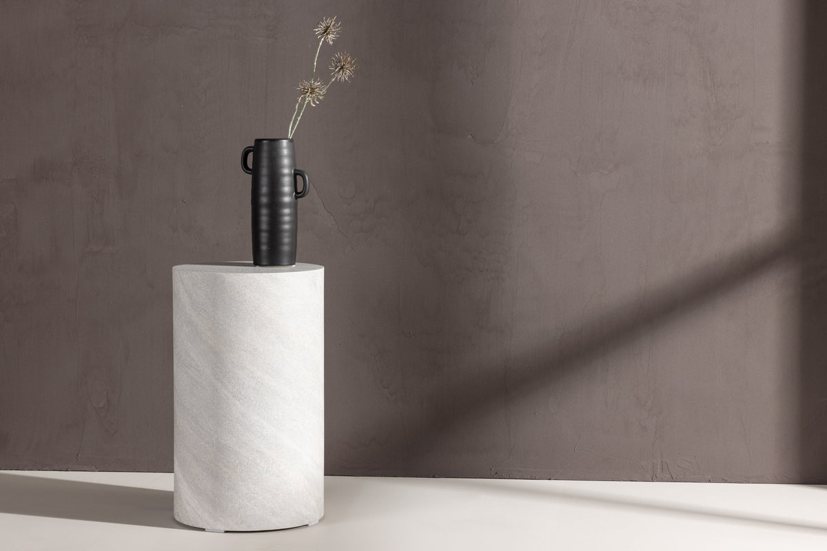 Table basse/table d'appoint Marlo - Forme cylindrique en gris