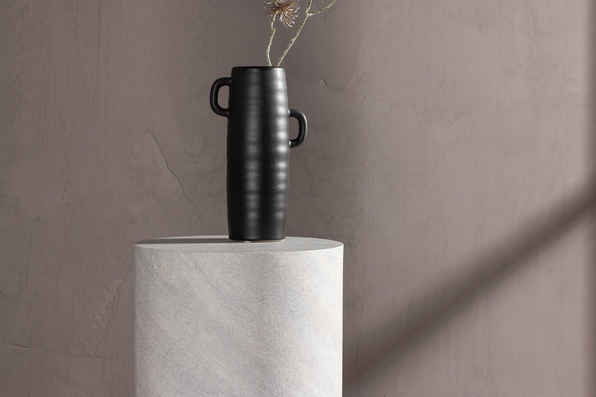 Table basse/table d'appoint Marlo - Forme cylindrique en gris