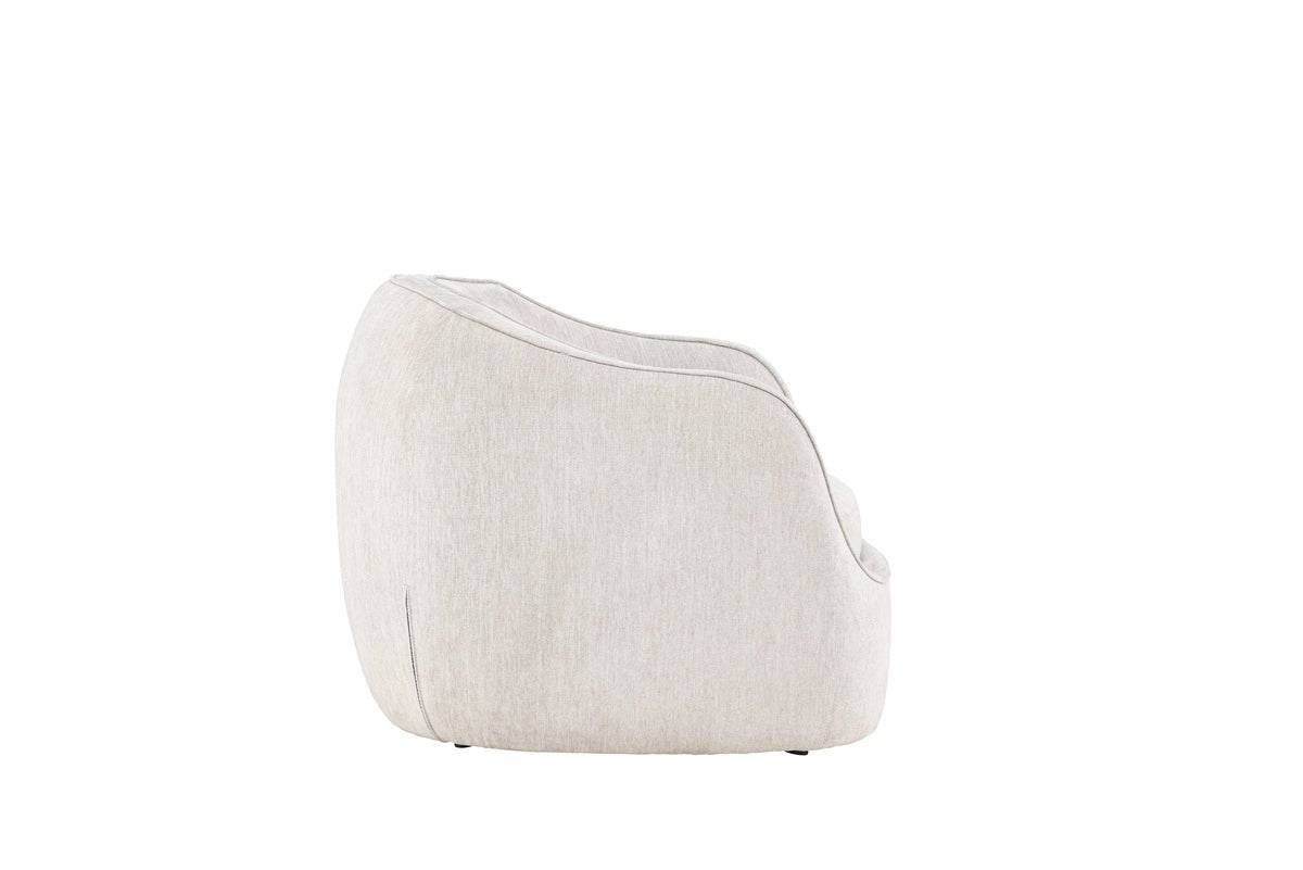 Fauteuil Elias - en gris clair avec des formes arrondies