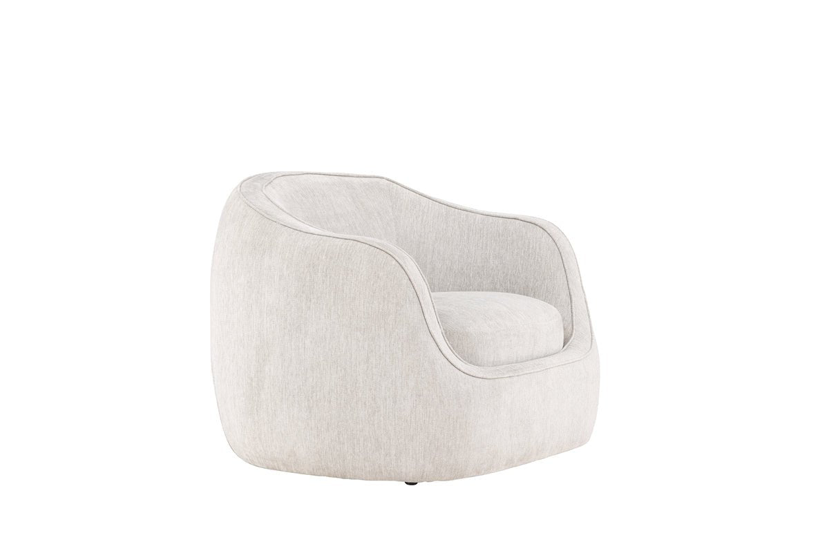 Fauteuil Elias - en gris clair avec des formes arrondies