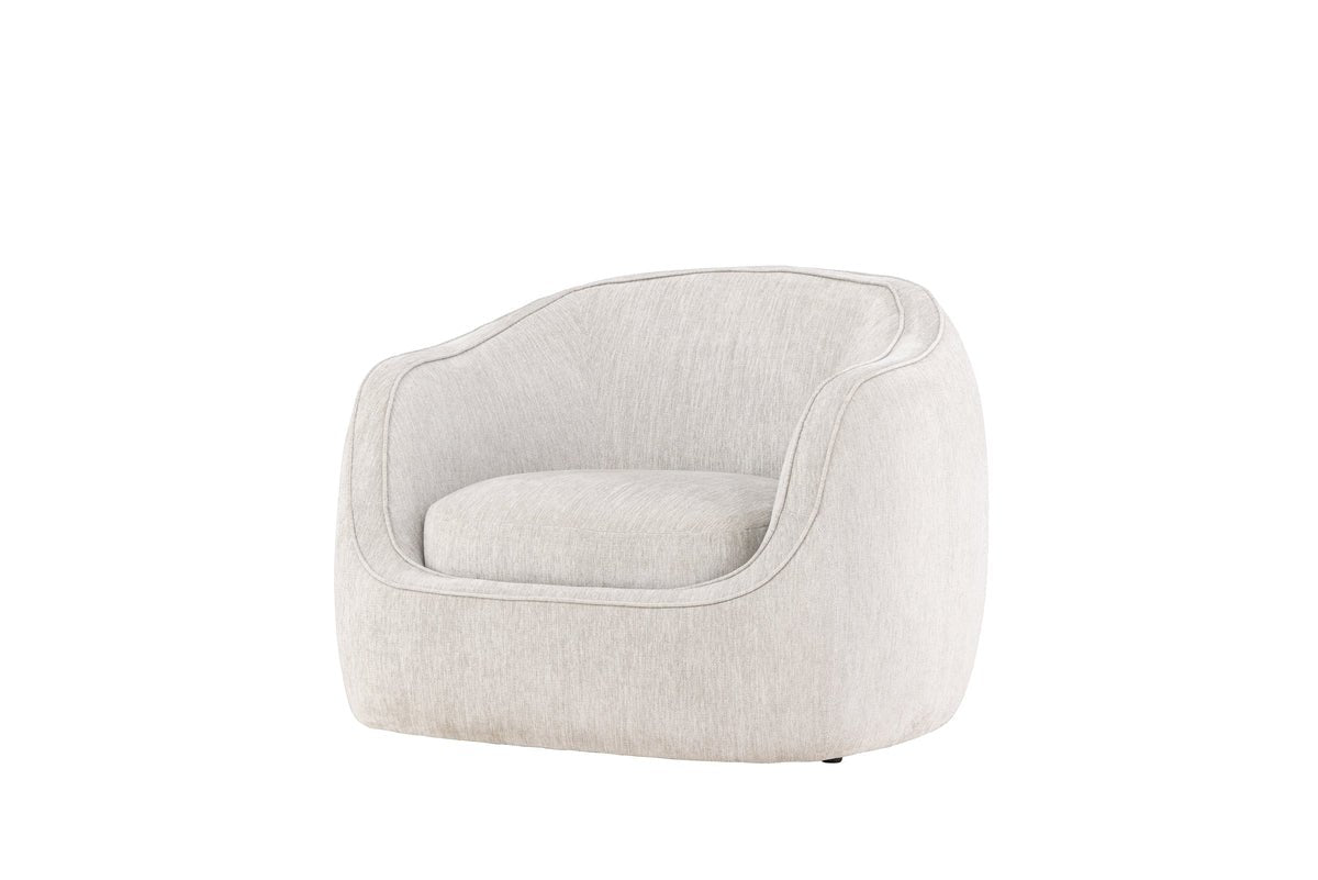 Fauteuil Elias - en gris clair avec des formes arrondies