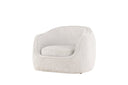 Fauteuil Elias - en gris clair avec des formes arrondies
