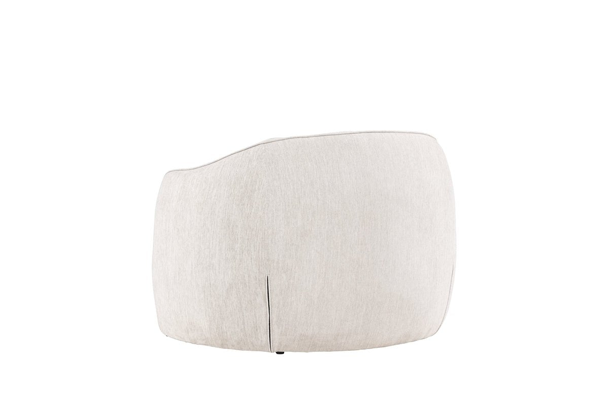Fauteuil Elias - en gris clair avec des formes arrondies