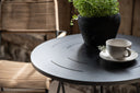 Table basse Hanoi - Ø65 avec plateau en acier noir
