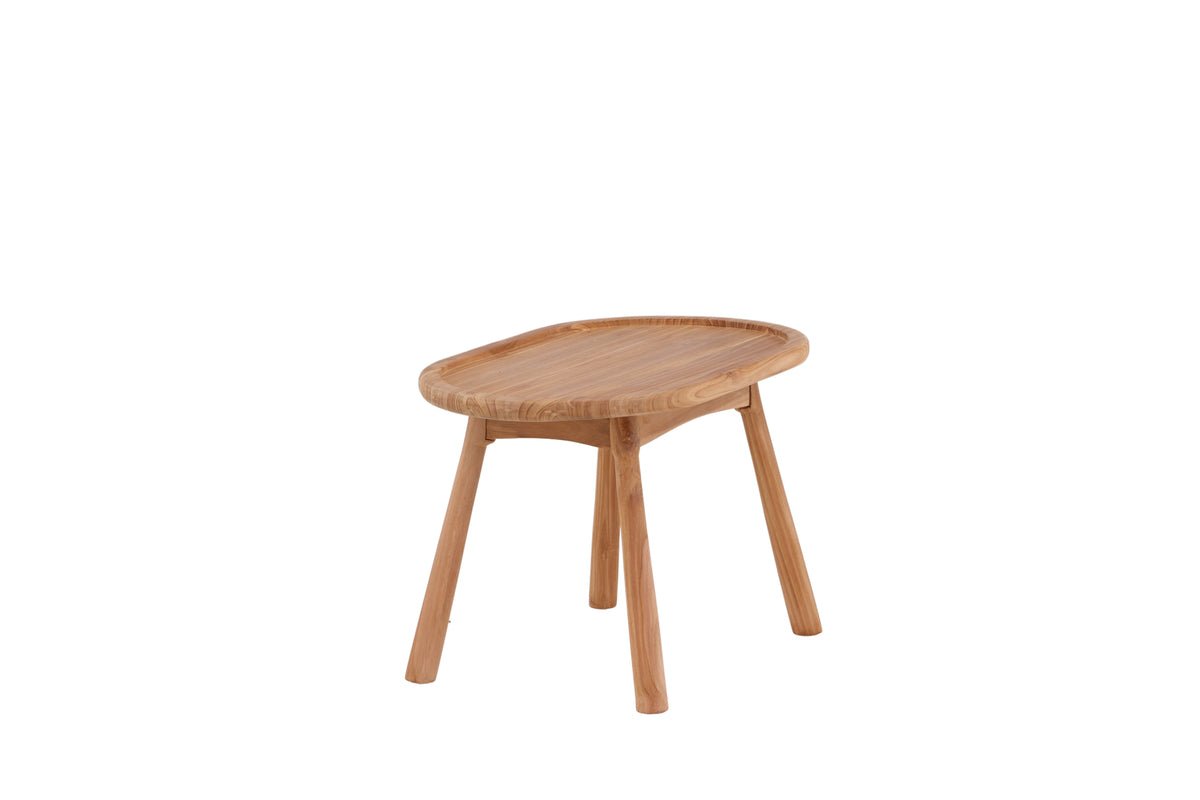 Table de jardin Maji - une table d'appoint de forme ovale en bois de teck
