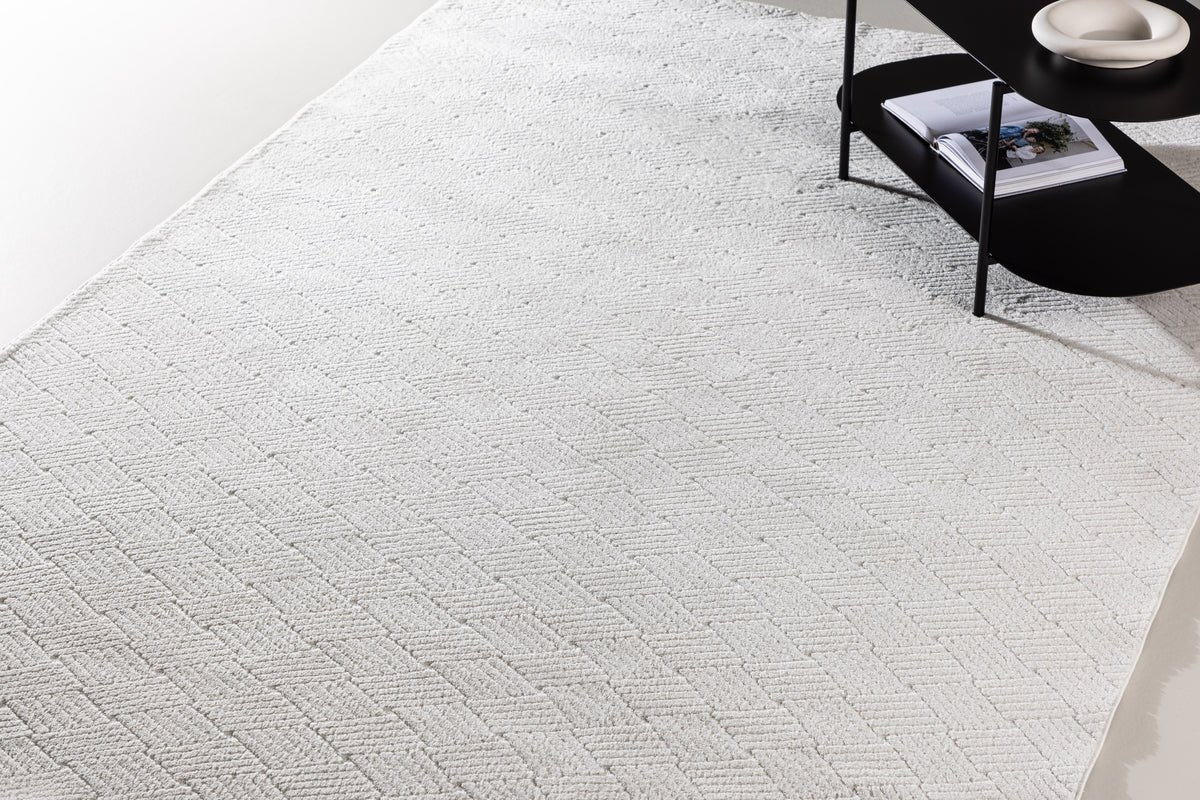 Tapis Soren – en Blanc en polyester et non-tissé