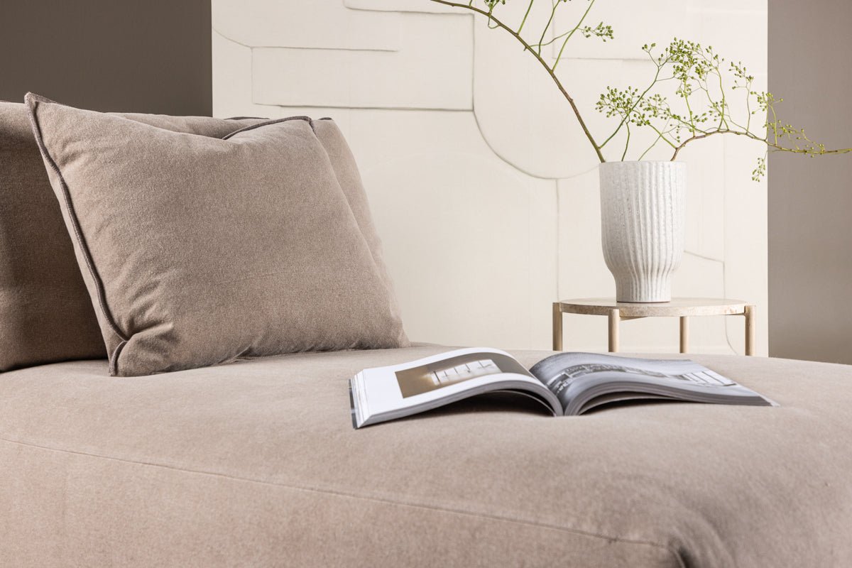 Designer fauteuil lounge Lanzia – Marron avec aspect lin