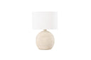 Lampe de table Alvesta – Base rustique en terre cuite avec abat-jour en jute blanc