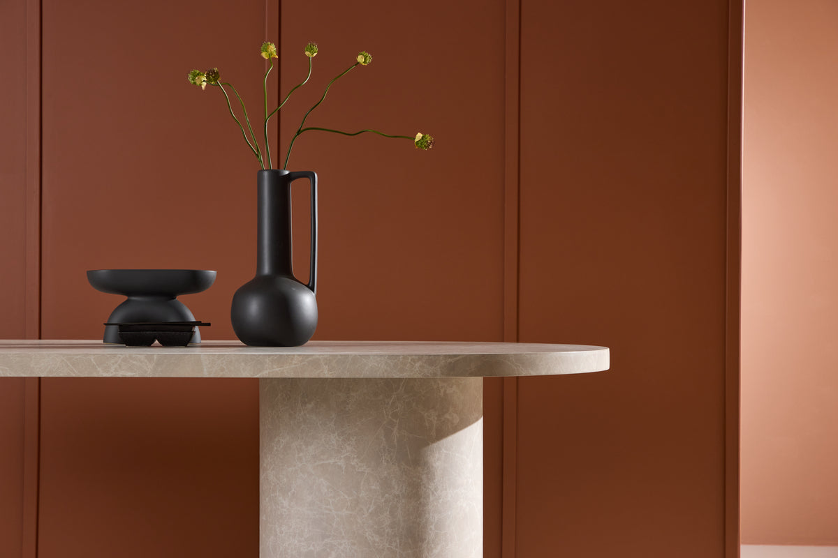 Table à manger Cielo - au design épuré avec un élégant aspect marbre