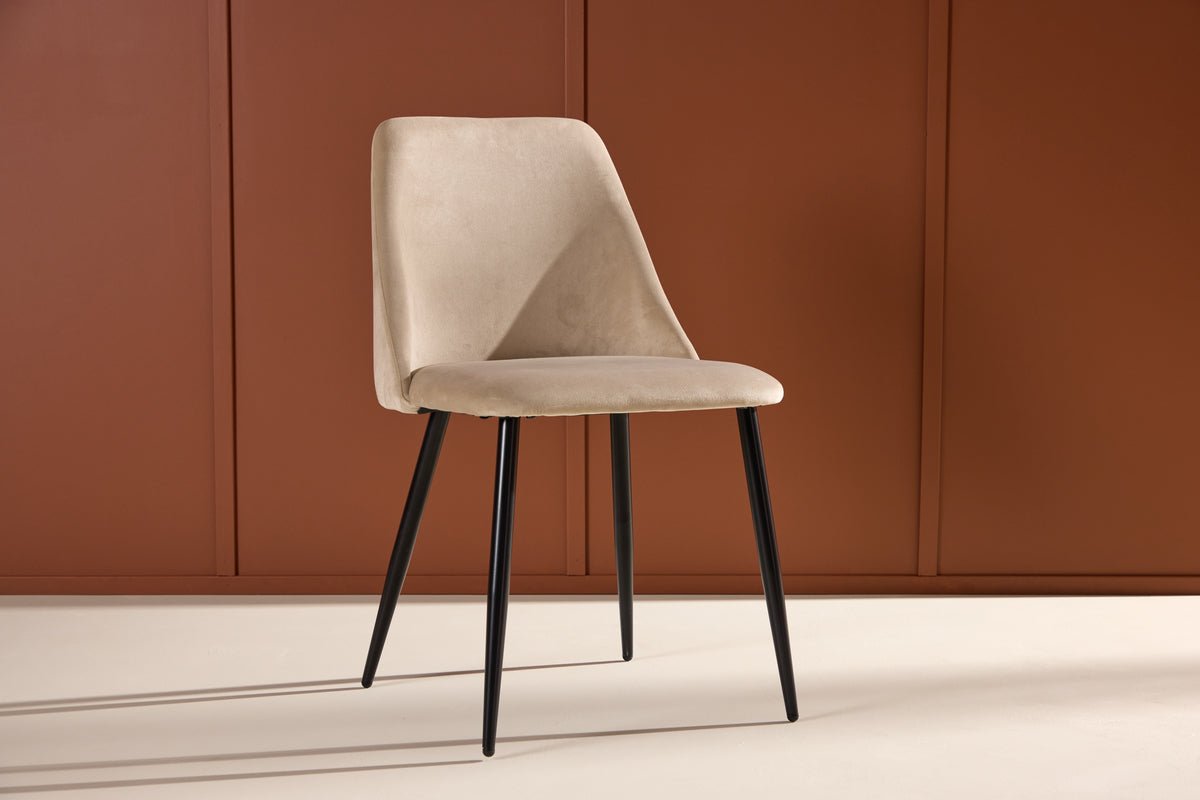 Ensemble de 2 - Chaise Liora en velours polyester doux