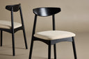 Ensemble de 2 - Chaise Malte en bois de chêne laqué
