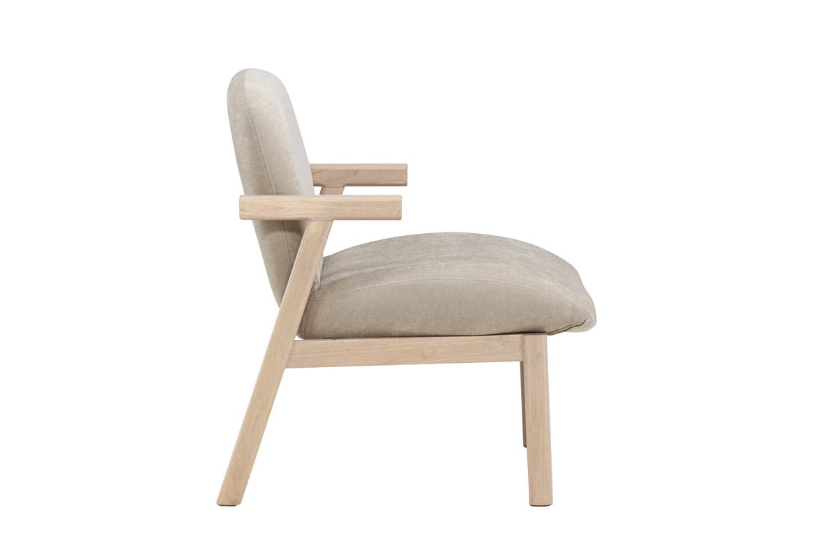 Fauteuil Railey - avec cadre en bois d'hévéa
