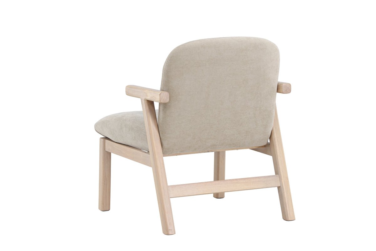 Fauteuil Railey - avec cadre en bois d'hévéa